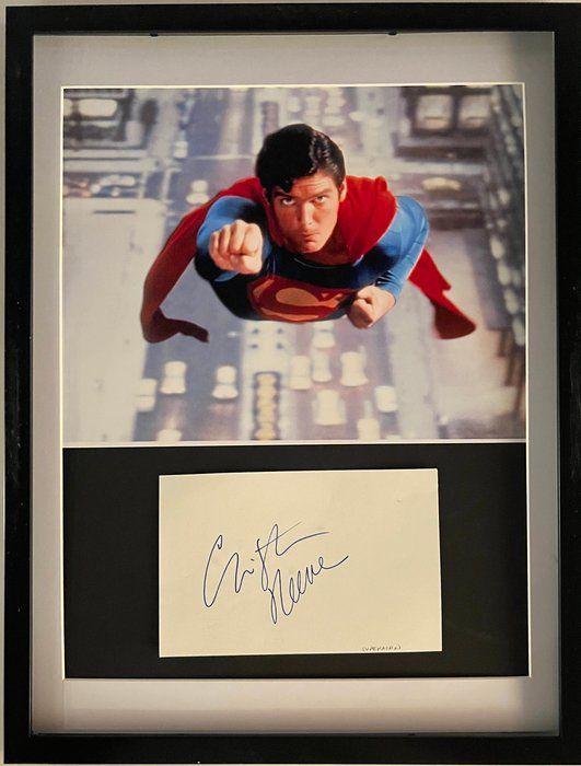 Lot 164: Christopher Reeve original signature collage.