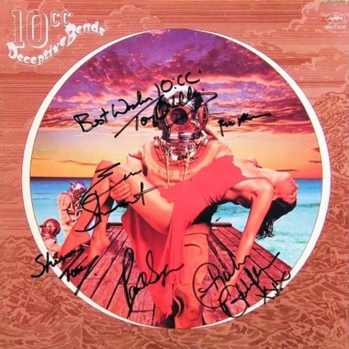 Lot 183: 10cc signed "Deceptive Bends" album. GFA Authenticated