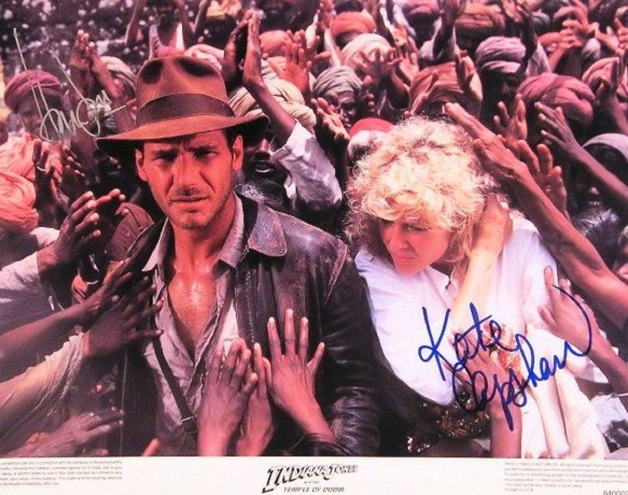 Lot 189: Indiana Jones Harrison Ford and Kate Capshaw original signed  lobby card