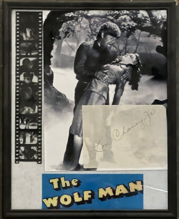Lot 248: Lon Chaney Jr. original signature collage.