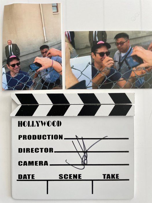 Lot 251: Star Wars J.J Abrams signed clapperboard with photos