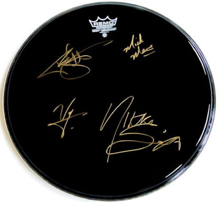 Lot 272: Mötley Crüe signed drum head