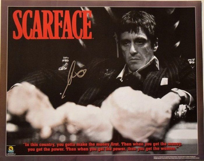 Lot 310: Al Pacino Scarface signed movie poster