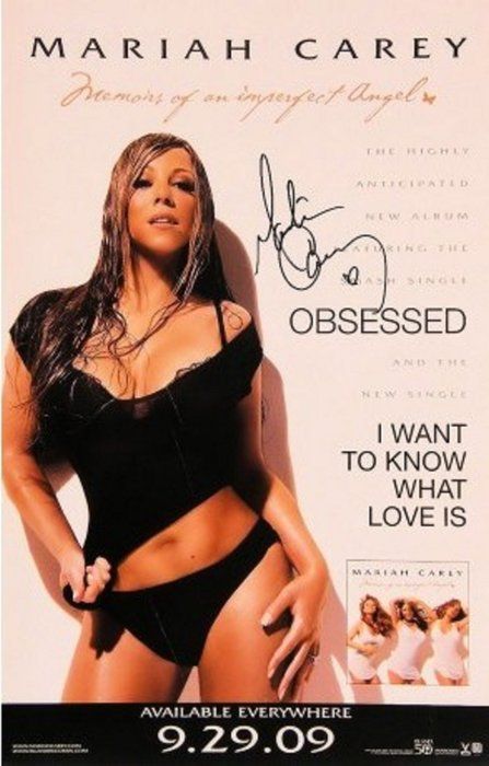 Lot 317: Mariah Carey "Memoirs of an Imperfect Angel" album signed poster