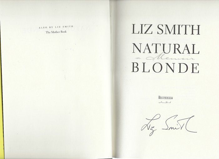 Lot 20: Natural Blonde Liz Smith signed book