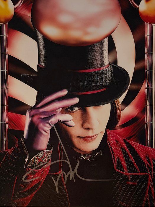 Lot 38: Charlie and the Chocolate Factory Johnny Depp signed photo