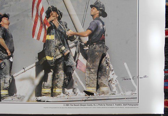 Lot 52: Raising of The Flag At Ground Zero Photographer Thomas E. Franklin Signed Photo