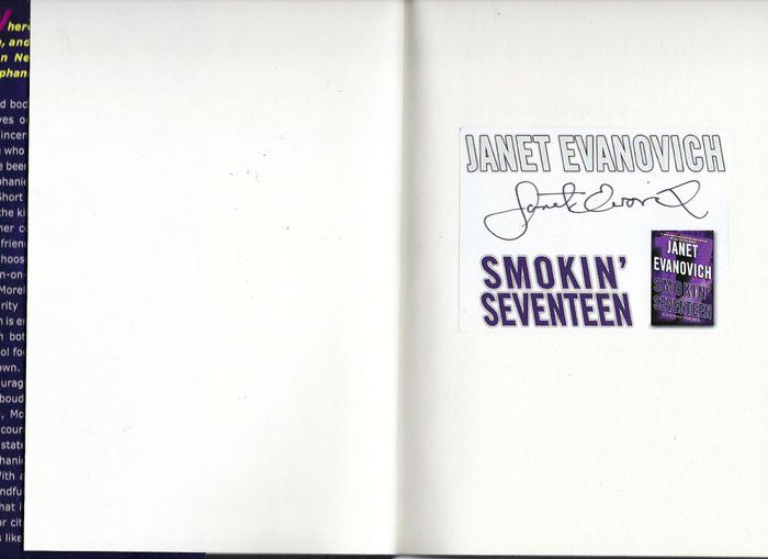 Lot 110: Smokin' Seventeen: A Stephanie Plum Novel Janet Evanovich signed book