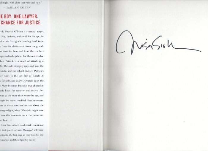 Lot 111: Damaged Lisa Scottoline signed book