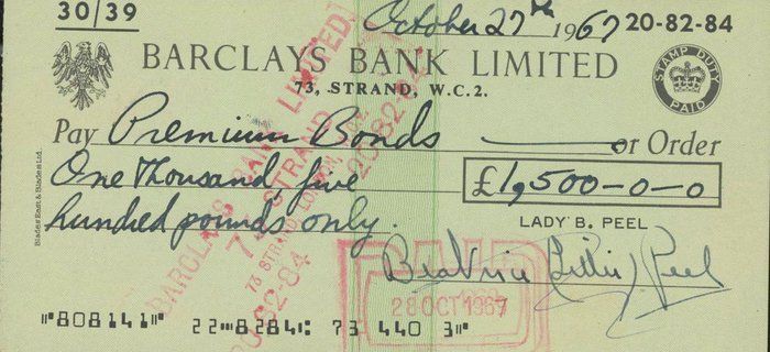 Lot 133: Around The World in 80 Days Beatrice Lillie signed check