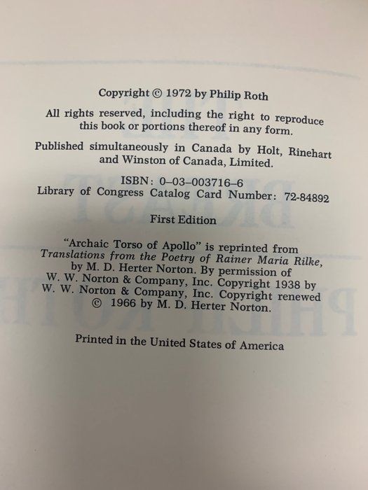 Lot 164: The Breast first edition
