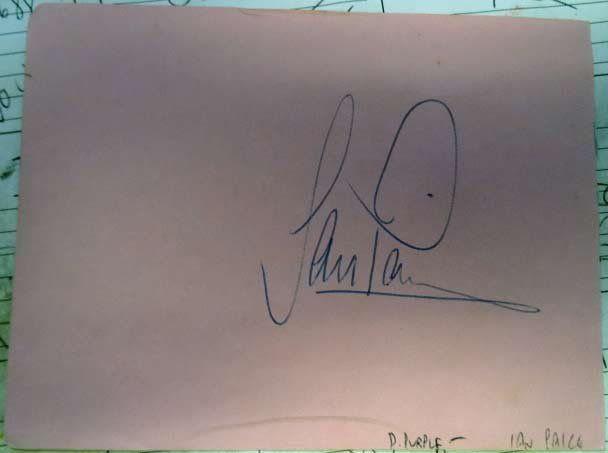 Lot 181: Deep Purple Ian Pace original autograph