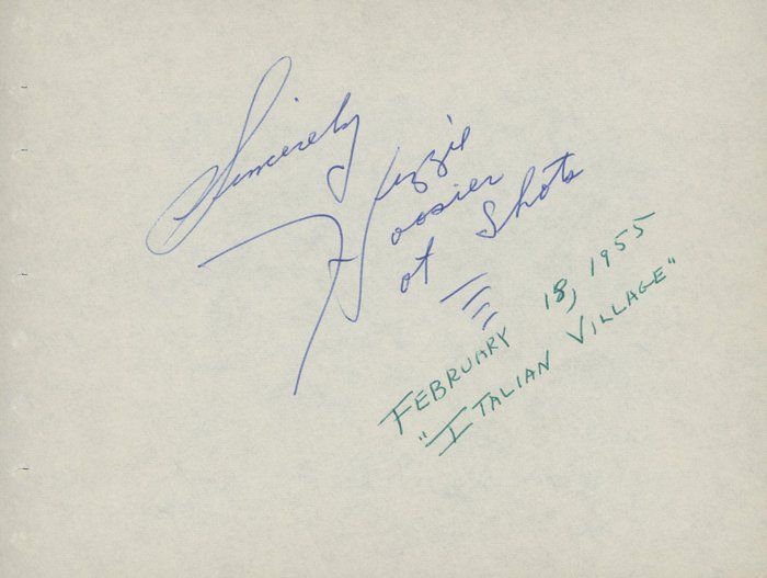 Lot 187: Hoosier Hotshots original signatures dated February 18, 1955