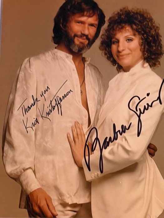Lot 268: A Star is Born Kris Kristofferson and Barbra Streisand signed photo