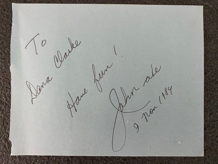 Lot 278: The Nutty Professor John Ales signed note