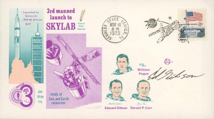 Lot 303: Skylab Edward Gibson signed commemorative envelope