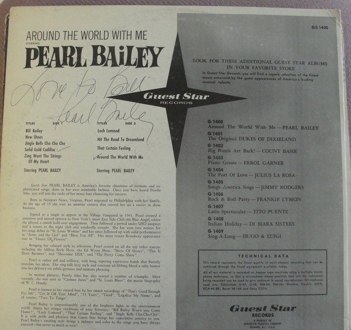 Lot 376: Pearl Bailey Around the World with Me signed album
