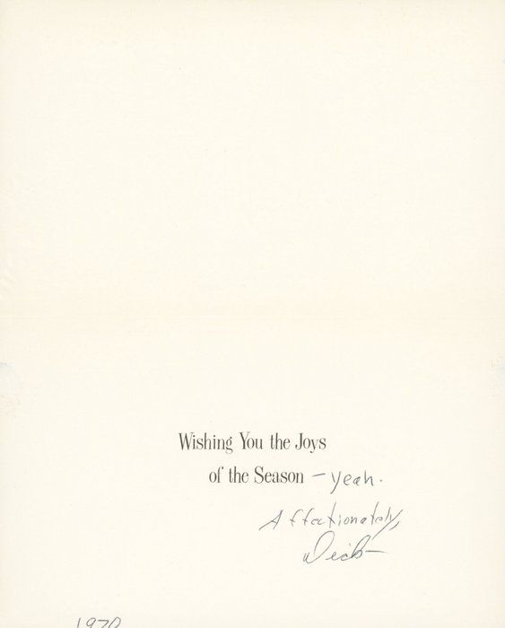 Lot 418: Dick Sargent signed holiday card