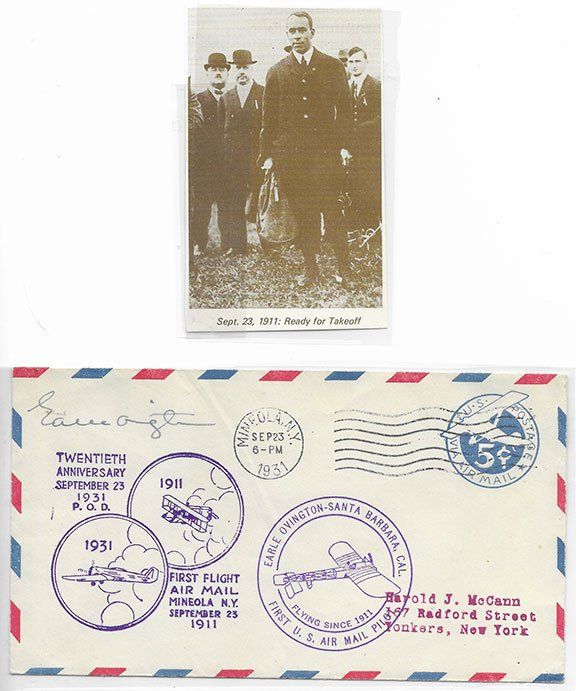 Lot 428: Earl Ovington Signed Cover