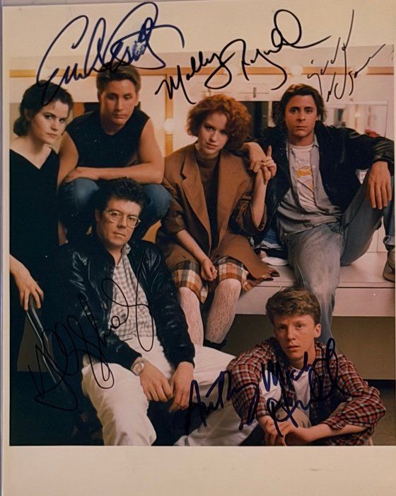 Lot 454: The Breakfast Club cast signed movie photo