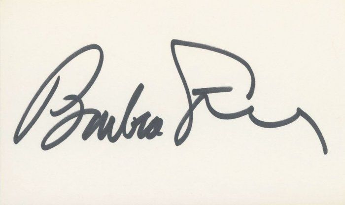 Lot 476: Barbra Streisand Autographed Signature Card — Framed Display