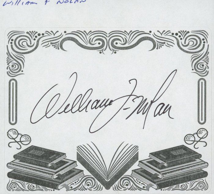 Lot 516: Logans Run Author William F. Nolan signed bookplate