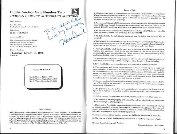 Lot 547: Herman Darvick Signed Flyer
