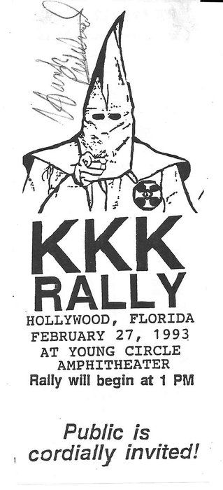 Lot 552: Klu Klux Klan Hank Pritchard Signed KKK Rally Ticket