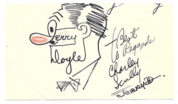 Lot 560: Cartoonist Jerry Doyle signed sketch