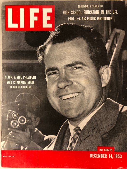 Lot 561: Richard Nixon signed Life Magazine. GFA Authenticated