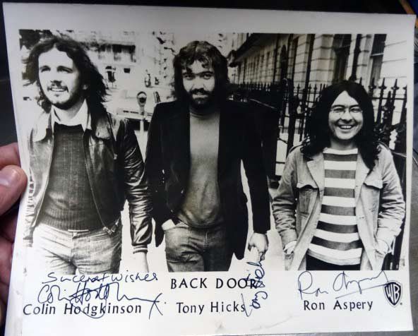 Lot 584: Rare Back Door band signed promo photo