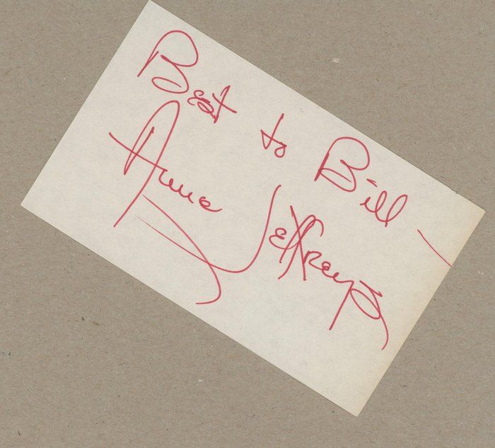 Lot 598: Topper Anne Jeffreys signed note