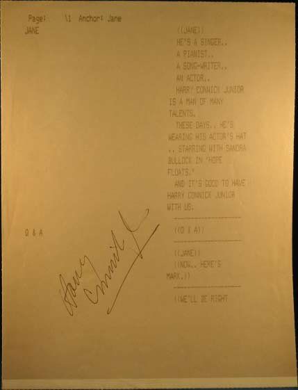 Lot 600: Harry Connick Jr. original autograph