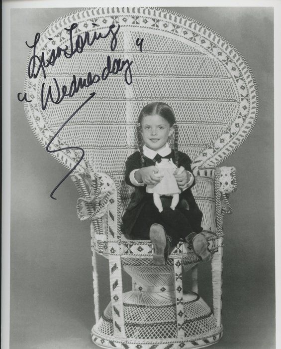 Lot 619: Wednesday Addams Lisa Loring signed photo