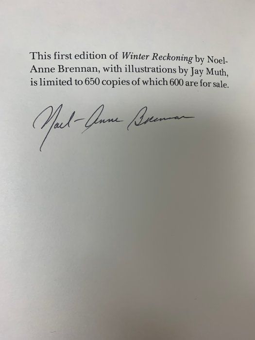 Lot 628: Winter Reckoning signed book