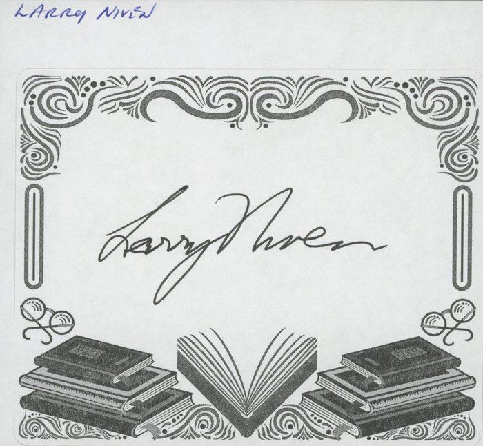 Lot 639: Lucifer's Hammer Author Larry Niven signed bookplate
