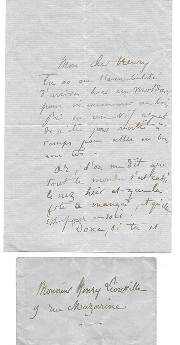 Lot 665: Paul Gustavo Dore handwritten signed Letter