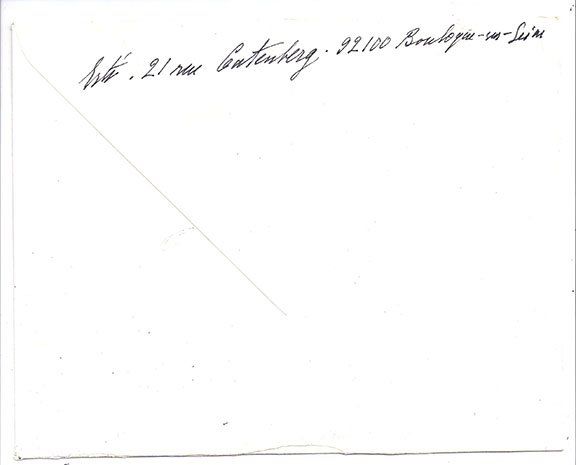 Lot 666: French Fashion Artist Erte handwritten envelope