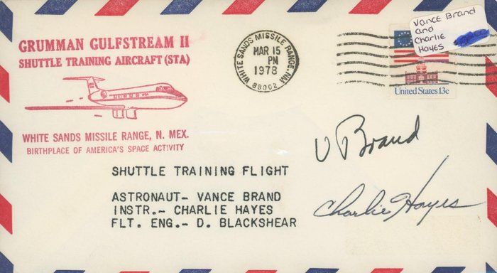 Lot 682: Vance Brand and Charlie Hayes signed Space Cover