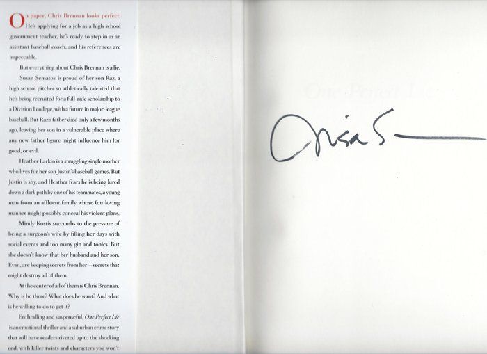 Lot 687: One Perfect Lie Lisa Scottoline signed book