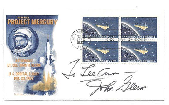 Lot 692: Astronaut John Glenn signed space cover