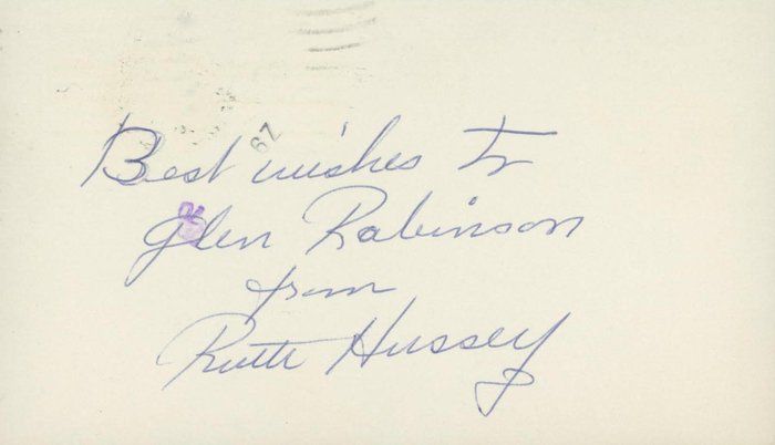 Lot 706: Northwest Passage Ruth Hussey signed note