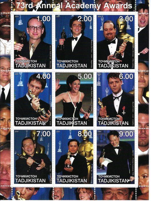 Lot 24: 73rd Annual Academy Awards - Tadjikistan - Cinderella Stamp Set