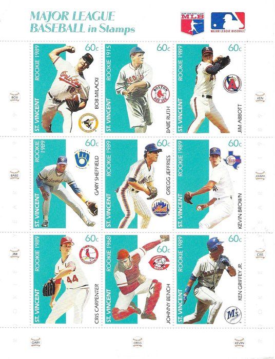 Lot 27: Major League Baseball in Stamps
