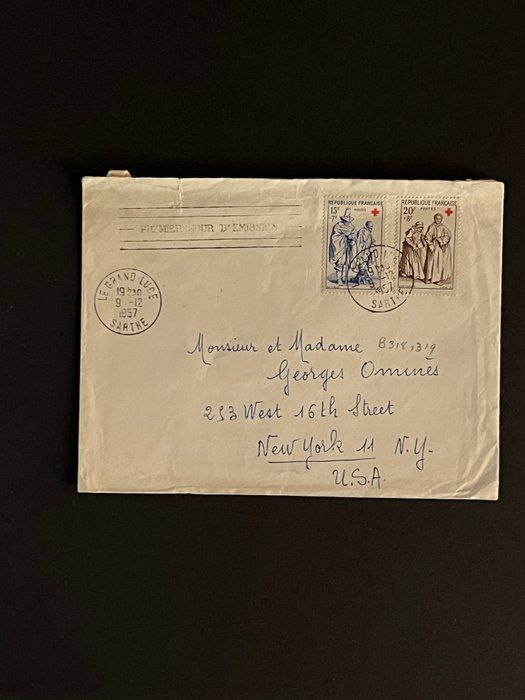 Lot 32: 1957 France Stamped Envelope