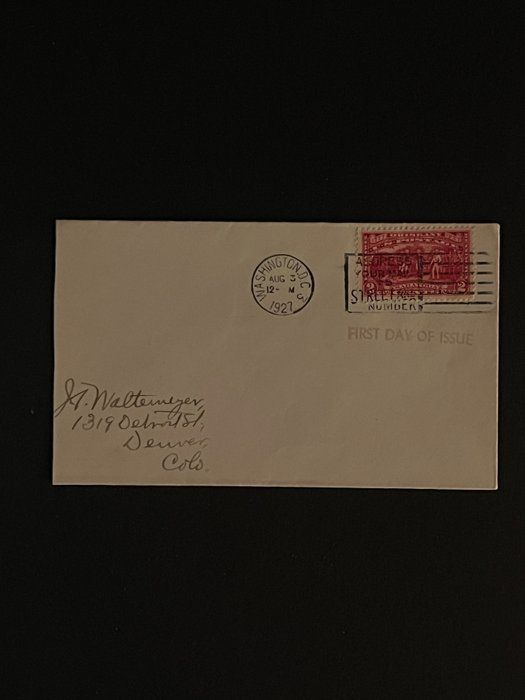 Lot 37: 1927 Washinton DC First Day Cover