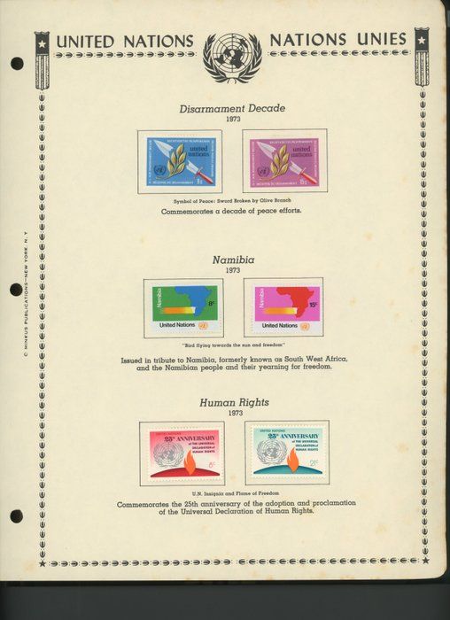 Lot 43: United Nations New York Stamps 1973