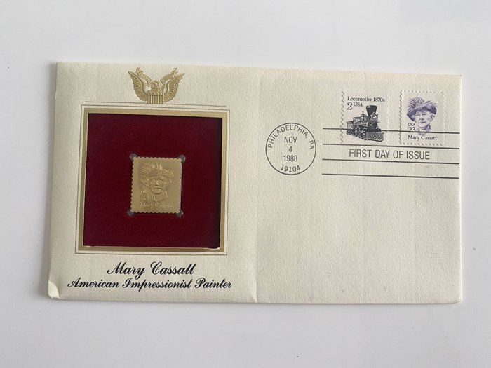 Lot 47: Mary Cassatt American Impressionist Painter Gold Stamp Replica First Day Cover