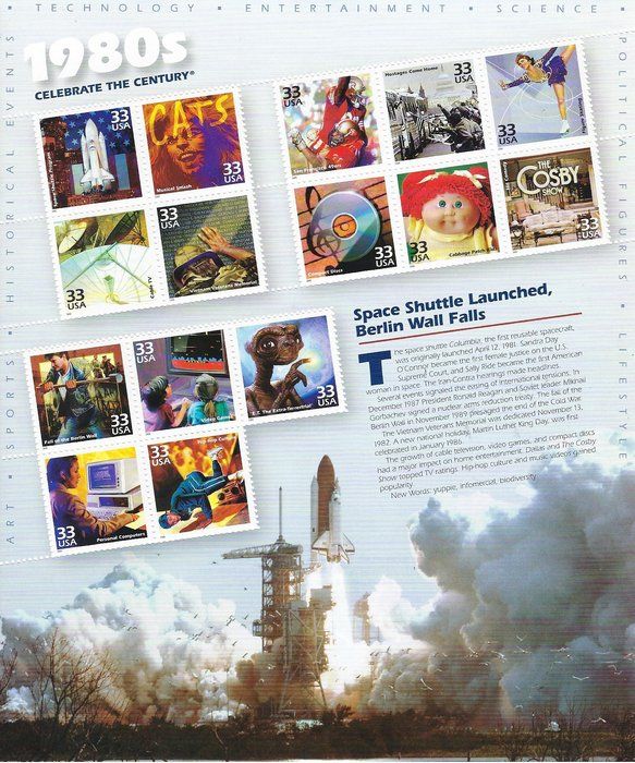 Lot 56: 1980s Celebrate the Century Stamp Sheet