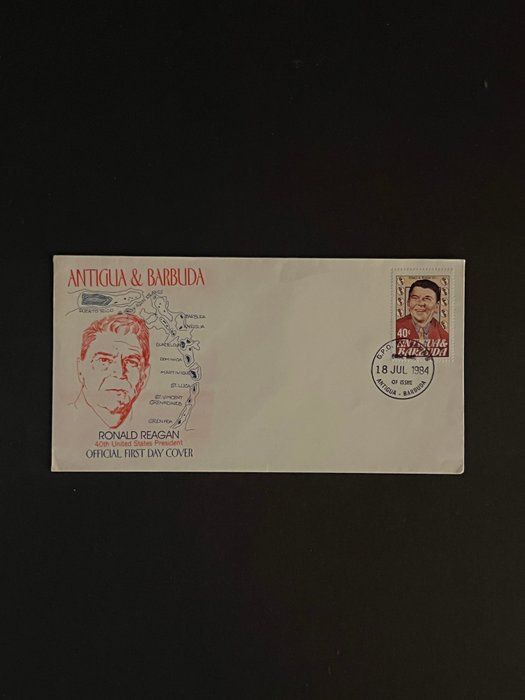 Lot 57: 1984 Ronald Reagan Antigua Barbuda First Day Cover